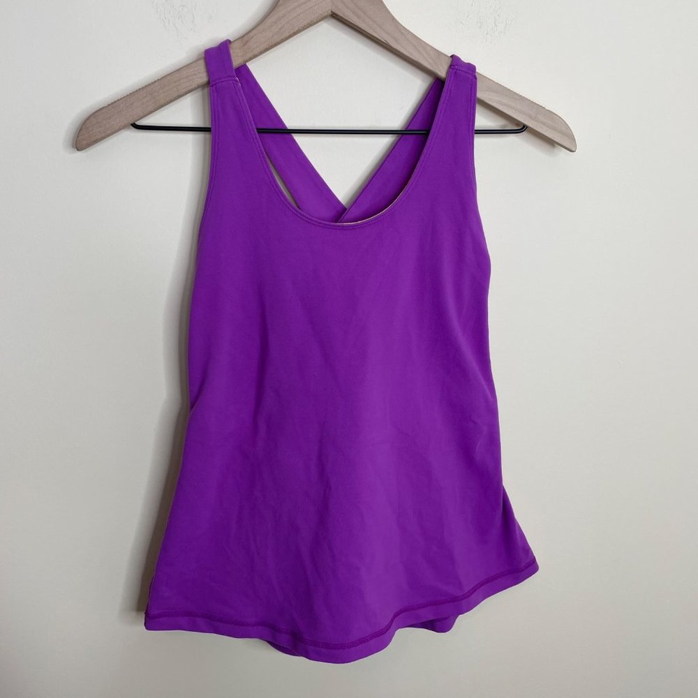 Lululemon Purple Athletic Tank Top Size 8 Wet Dry Warm Racerback
